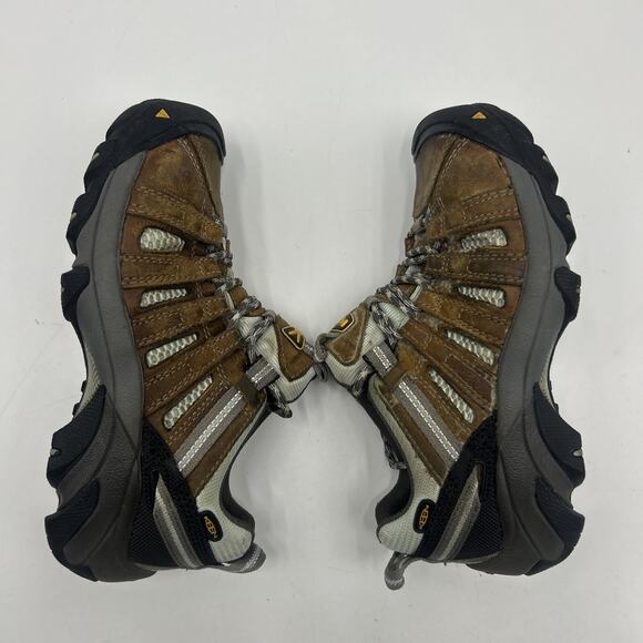 KEEN UTILITY FLINT #1008823 WOMEN\'S LOW STEEL SAFETY TOE HIKER SIZE 6.5 TAN